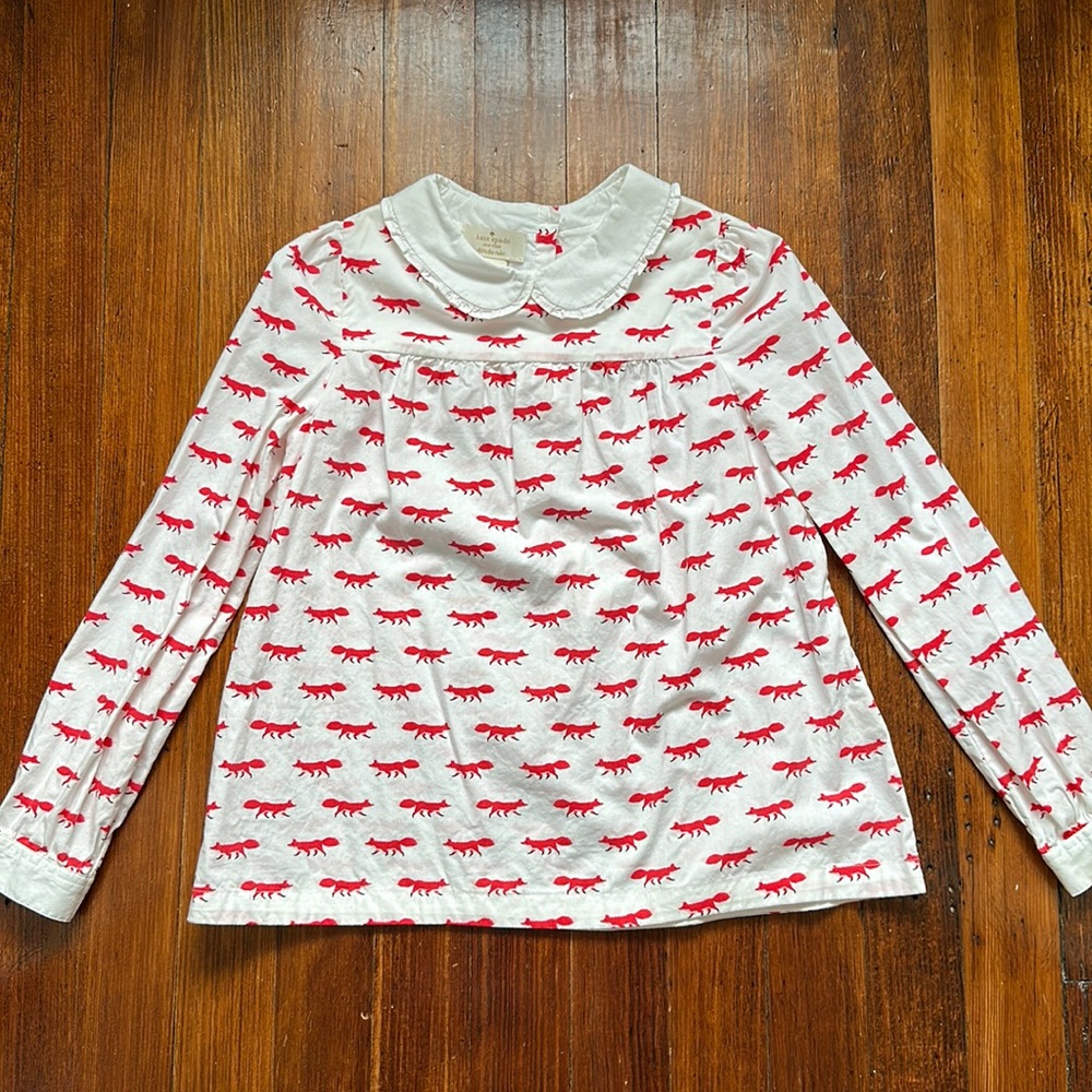 ADORABLE! Kate Spade fox shirt. Hardly worn